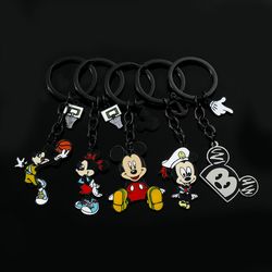 Disney Keychain Metal Enamel Mickey and Minnie Mouse Keychains Creative Gift Car Metal Key Chain Accessories