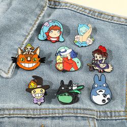 Ghibli Hayao Miyazaki Totoro Spirited Away Anime Badges on Backpack Brooch Enamel Pins Jewelry Lapel Pins Accessories
