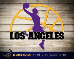 Los Angeles Basketball Player for cutting & - SVG, AI, PNG, Cricut and Silhouette Studio