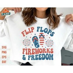 Flip flops fireworks and freedom svg, Fourth of July svg, 4th of July svg, Patriotic svg, Independence Day svg, 4th of J