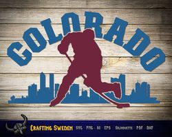 Avalanche Denver Hockey Skyline for cutting - SVG, AI, PNG, Cricut and Silhouette Studio
