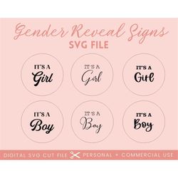 It's a Girl Sign SVG | It's a Boy Sign Svg | Gender Reveal Sign SVG | Baby Birth Sign SVG | Baby Cricut Cut File | Baby