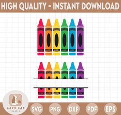 Crayon Clipart, Split Crayon Graphic, Crayon Vector, Crayon SVG, Crayon EPS , Crayon PNG , Crayon Split For Name