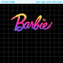 Barbie Logo Ombre Vintage Svg, Barbie Svg, Let's Go Party