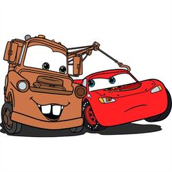 QualityPerfectionUS Digital Download - Cars Lightning McQueen and Tow Mater - PNG, SVG File for Cricut, HTV, Instant Dow