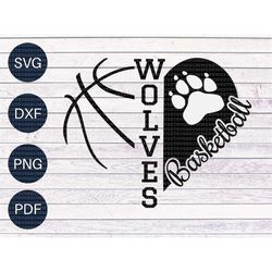 Wolves SVG dxf png  school spirit wolves monogram svg sublimation png file Cricut Cut Files Silhouette design digital do