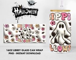 Hippi Halloween Cute Ghouls 16oz Coffee Glass Wrap, Spooky Babe 16oz Libbey Glass Wrap, Halloween Glass Wrap Digital Des