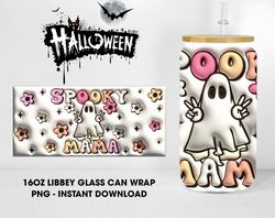 Spooky Mama Ghouls 16oz Can Glass Wrap, Spooky Babe 16oz Libbey Glass Wrap, Halloween Glass Wrap Digital Design, Digital