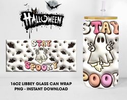 Spooky Mama Ghouls 16oz Can Glass Wrap, Spooky Babe 16oz Libbey Glass Wrap, Halloween Glass Wrap Digital Design, Digital