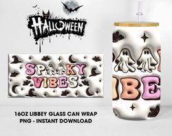 Spooky Cute Ghouls 16oz Can Glass Wrap, Spooky Babe 16oz Libbey Glass Wrap, Halloween Glass Wrap Digital Design, Digital