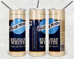 Blue Moon Beer Tumbler Wrap Design - PNG Sublimation Printing Design - 20oz Tumbler Designs.
