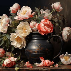 Fading Elegance: A Time-Touched Ode to Withering Peonies