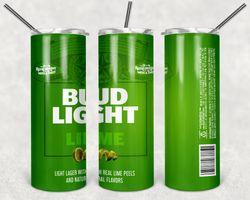 Bud Light Lime Tumbler Wrap Design - PNG Sublimation Printing Design - 20oz Tumbler Designs.