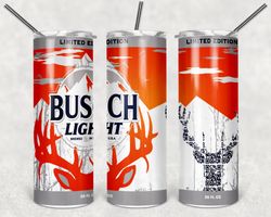 Busch Light Beer Tumbler Wrap Design - PNG Sublimation Printing Design - 20oz Tumbler Designs.