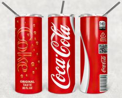 Coca Cola Can Tumbler Wrap Design - PNG Sublimation Printing Design - 20oz Tumbler Designs.