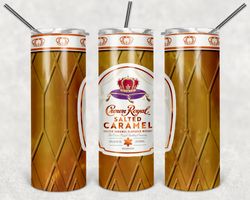 Crown Royal Salted Caramel Tumbler Wrap Design - PNG Sublimation Printing Design - 20oz Tumbler Designs.