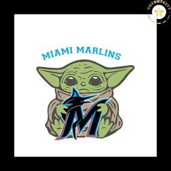 Miami Marlins Baby Yoda Svg, Sport Svg, Sport Logo Team Svg, Sport Gift Svg, Baby Yoda Svg, Miami Marlins Svg, Miami Mar