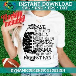 football mom svg, biggest fan, yellin, football mom svg, football design, football transfer, football, cricut svg, cameo