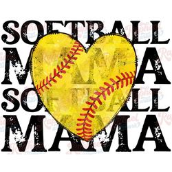 Softball Mama png | Heart softball png | Sports png | Softball mom Sublimation Design | Digital Download