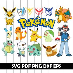 Pokemon Clipart, Pokemon Svg, Pokemon Svg Bundle, Pokemon png, Pokemon digital art, Pokemon dxf, Pokemon eps