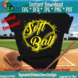 splatter svg, softball svg, softball sublimation, softball shirt svg, cricut cut file, team, instant download