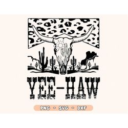YeeHaw SVG, Western cowboy png, Western png, Retro png, Cow Skull png, Cowhide Print Png, Sublimation Designs, Digital F
