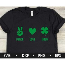 Peace Love Irish svg,Happy St Patrick's Day svg,Shamrock svg St Patrick's svg, svg cutting file, Saint Patricks Day, svg