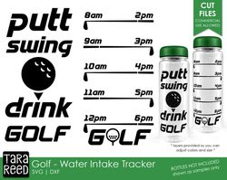 golf water bottle tracker - svg and cut files for crafters