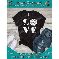 LOVE Volleyball Hoodie Hooded Volleyball Gifts Game Day Sports Graphic SVG digital download image iron on Vinyl distress