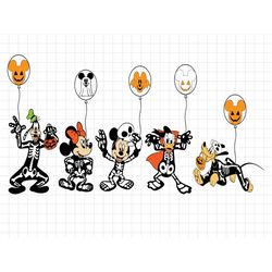 Skeleton Costume Halloween Svg, Trick Or Treat Svg, Spooky Skeleton Svg, Png Files For Cricut Sublimation, Mouse Mickey