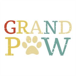 Grand Paw, Grand paw svg,Vintage, Grand Paws Svg, gift For Dad, Gift for Grandpa, PNG, DFX, EPS