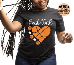 basketball heart svg, png, jpg, dxf, basketball svg, basketball heart cut file, basketball shirt svg, basketball cut