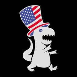 American T Rex Dinosaur USA Flag Hat svg