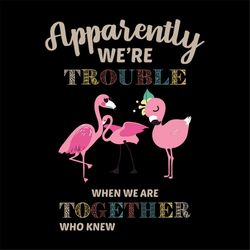 Apparently, we're trouble, when we are cruising together, who knew, flamingo, flamingo svg,Png, Dxf, Eps