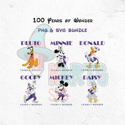 100 Years Wonder SVG PNG Bundle, 2023 Exhibition, 100th Anniversary, Magical Castle Anniversary, D 23 Expo