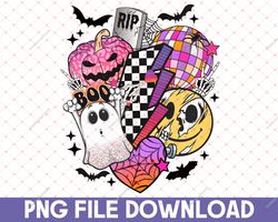 Retro Halloween png, Halloween smiley face png, Halloween sublimation design, spooky vibes png, leopard pumpkin png, dig