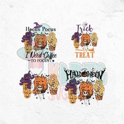 Hocus Pocus Drinking Halloween Png, Retro Halloween Png, Womens Halloween Png, Halloween Latte Png, ,Halloween Pumpkin L