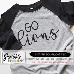 Lions SVG mascot sports cheer lion SVG Iron On shirt svg pdf digital high school vector printable team cricut silhouette