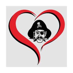 Pirate SVG, Pirate Heart SVG, Cricut Cut Files, Silhouette. Pirate Clipart, High School Mascot SVG, School Spirit Pride