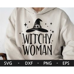 Witchy Woman svg, Halloween svg, Halloween Shirt, Witch svg, Witch hat svg, Spooky Vibes svg, dxf, png, eps, svg file fo