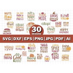 Autumn SVG Bundle, Autumn svg, Fall SVG, Cut File, Silhouette, Digital Download, Thanksgiving svg, Halloween svg, Fall S