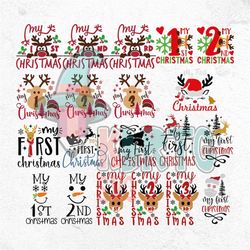 My first Christmas Png bundle, My 1st christmas, Baby reindeer, Baby Boy Baby Girl Christmas Png 1st, 2nd, 3rd Christmas