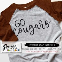 Cougars SVG mascot sports cheer cougar SVG Iron On shirt svg pdf digital high school vector printable team cricut silhou