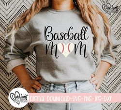 Baseball Mom Svg, Png, Jpg, Dxf, Baseball Mom Cut File, Baseball Svg, Baseball Mom Shirt Design, Silhouette, Cricut