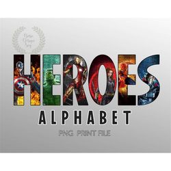 Super Hero Alphabet Font Png Bundle, Superhero Letter Font Clipart, Instant Download
