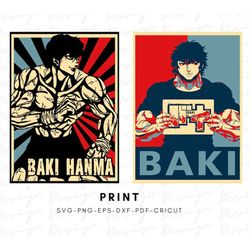 Baki Hanma Anime SVG Sticker Print PNG  | Decal | High Quality | Digital File | Download Only | Cricut | Vector| Svg,Pdf
