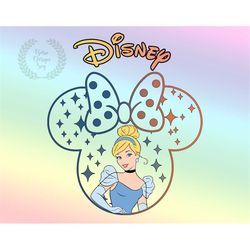 Princess Cinderellaa Png, Mouse Head Ear Png, Family Vacation Trip Png, Mouse Bow, Print File, Instant Download