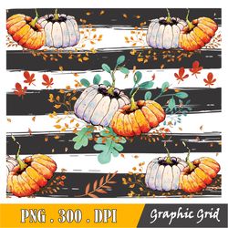 Fall Pumpkin Sublimation Designs Downloads - Skinny Tumbler 20oz Design - Png