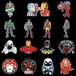 Marvel Cute Avengers Enamel Lapel Pins for Backpack Accessories Superhero Metal Badge Button Brooches