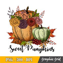 Sweet Pumpkins Autumn Pumpkin Png, Halloween Png, Skeleton Design, Printable Art Instant Download